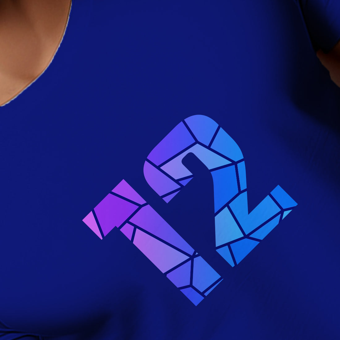 12 Number Men Unisex T-Shirt (Royal Blue)