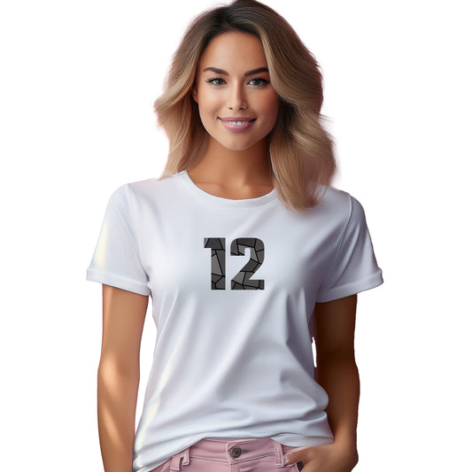 12 Number Women T-Shirt (White)