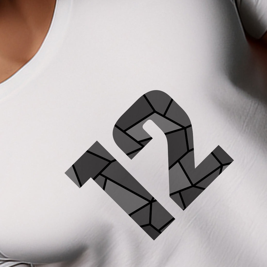 12 Number Men Unisex T-Shirt (White)