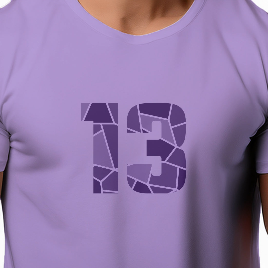 13 Number Men Unisex T-Shirt (Iris Lavender)