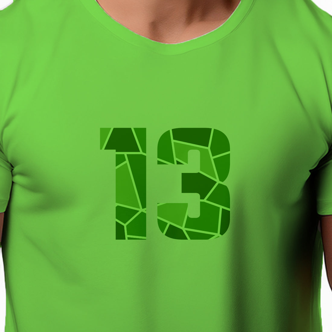 13 Number Men Unisex T-Shirt (Liril Green)