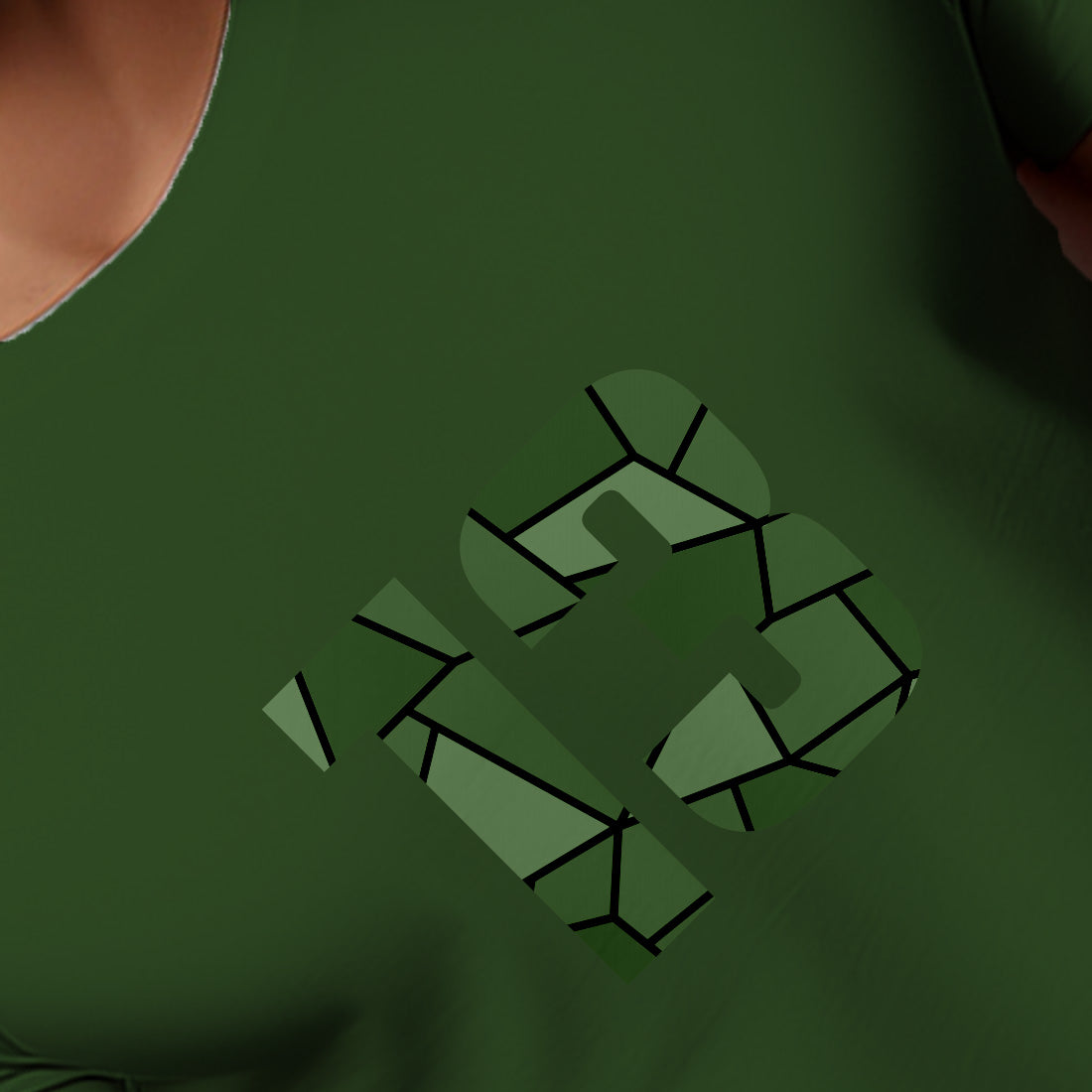 13 Number Men Unisex T-Shirt (Olive Green)