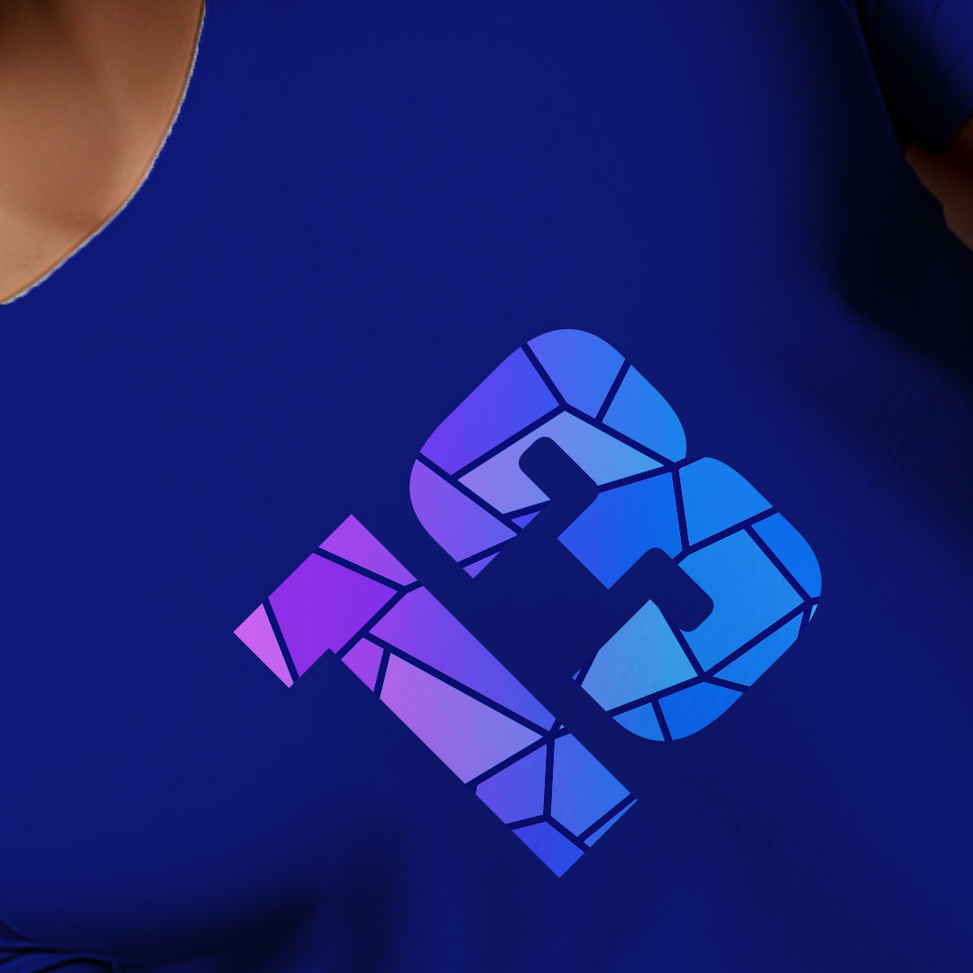 13 Number Men Unisex T-Shirt (Royal Blue)