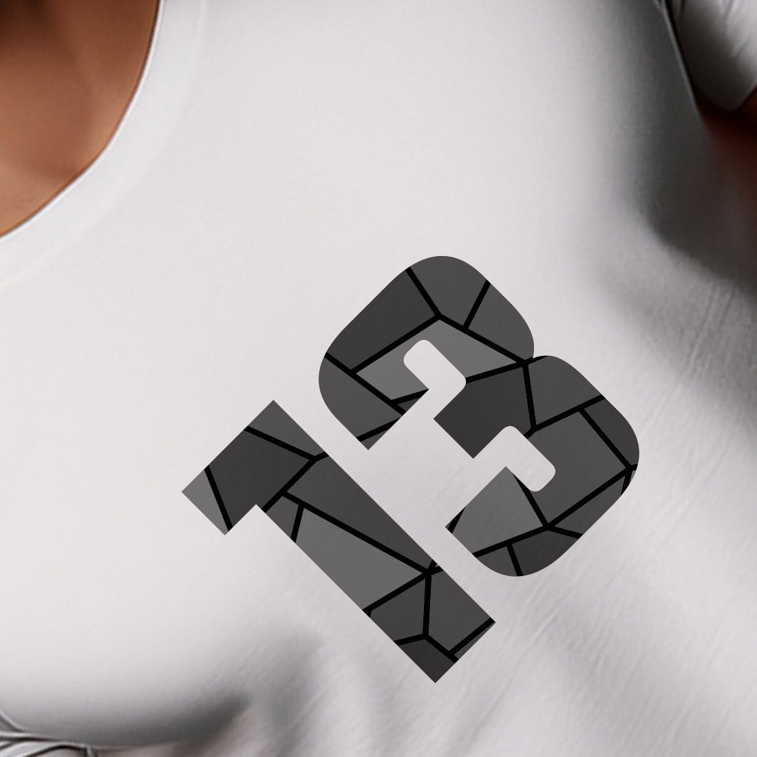 13 Number Men Unisex T-Shirt (White)