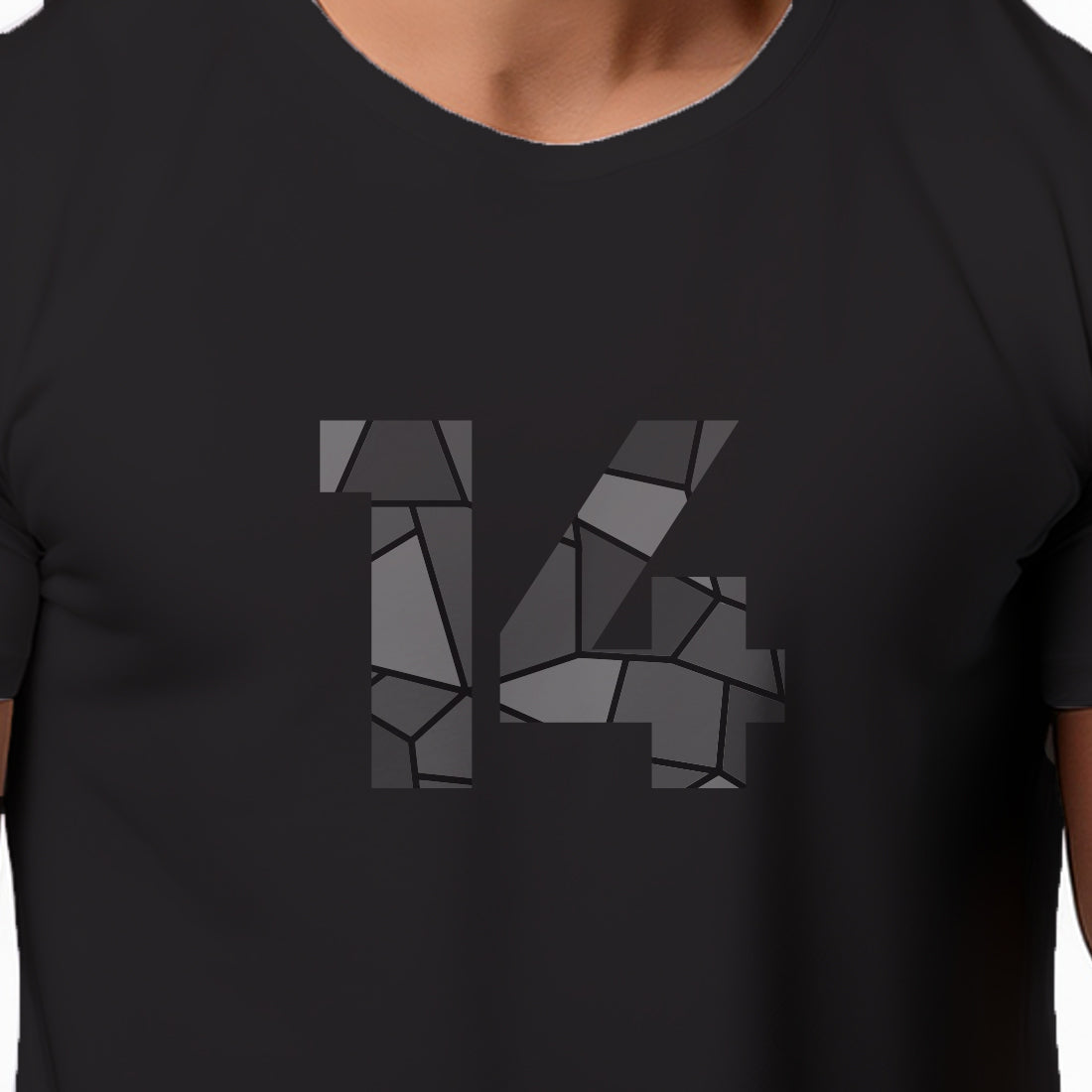 14 Number Men Unisex T-Shirt (Black)