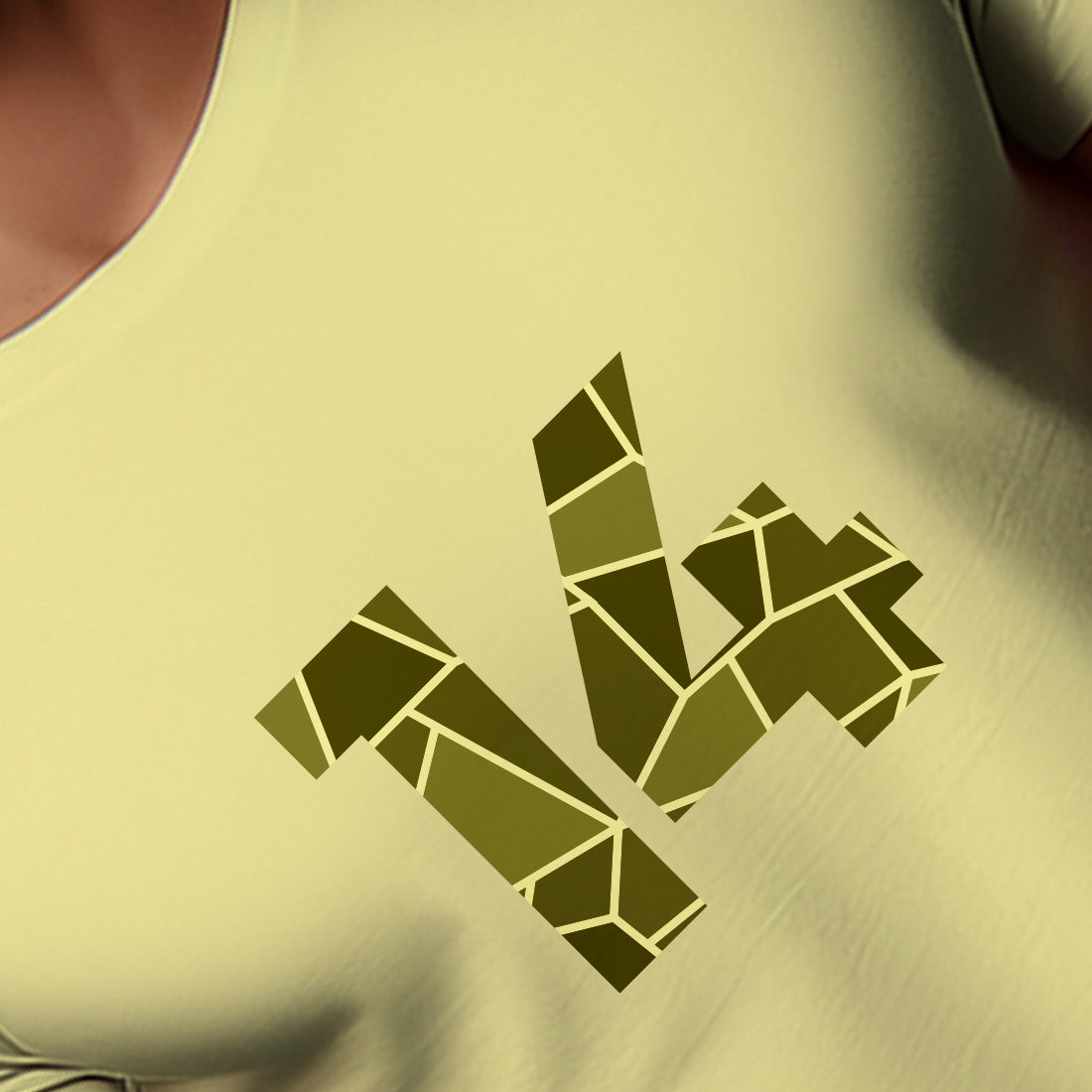 14 Number Men Unisex T-Shirt (Butter Yellow)