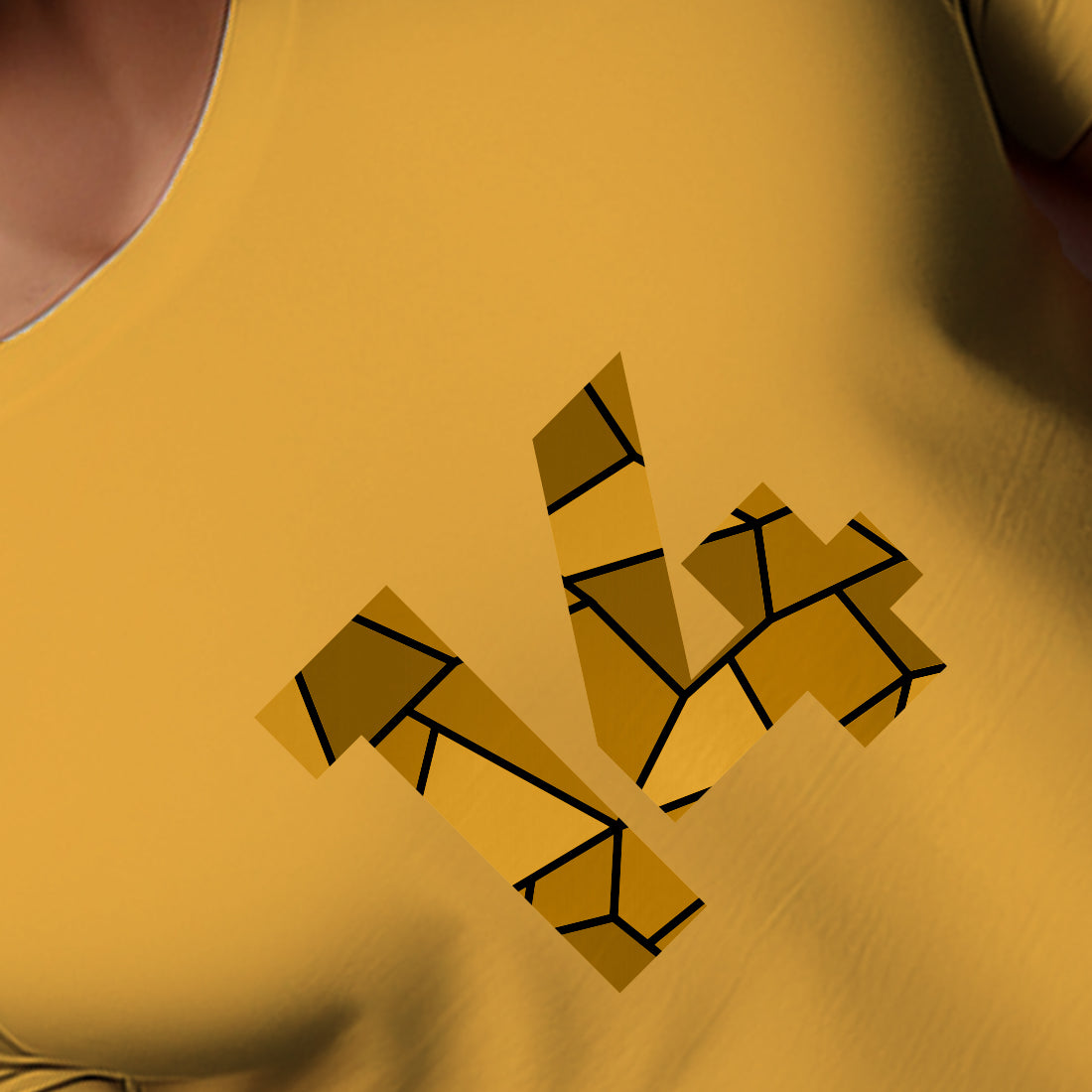 14 Number Men Unisex T-Shirt (Golden Yellow)