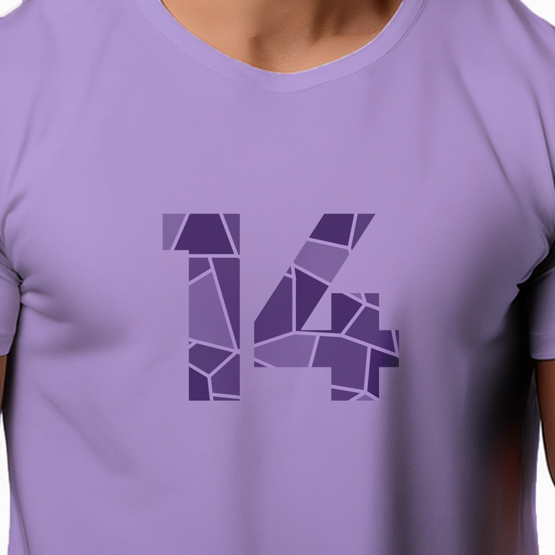 14 Number Men Unisex T-Shirt (Iris Lavender)