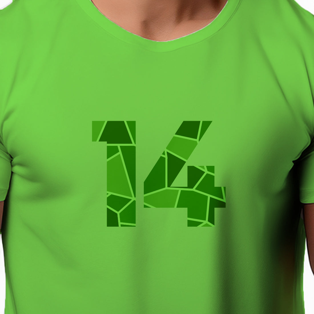 14 Number Men Unisex T-Shirt (Liril Green)