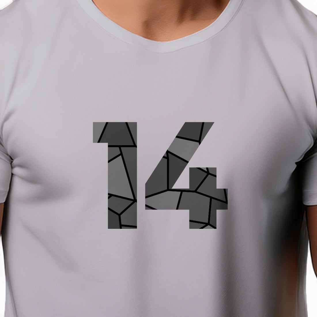 14 Number Men Unisex T-Shirt (Melange Grey)
