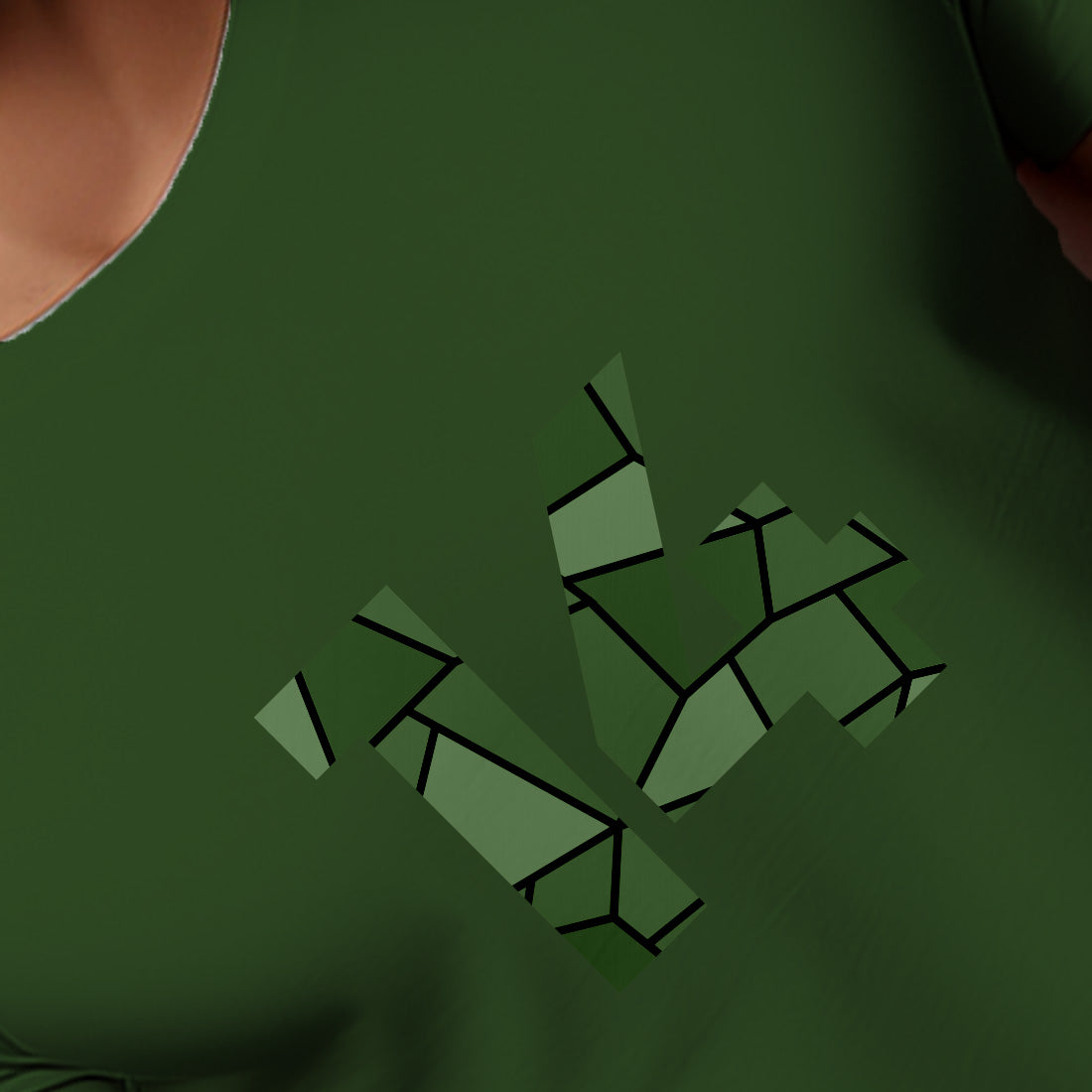 14 Number Men Unisex T-Shirt (Olive Green)