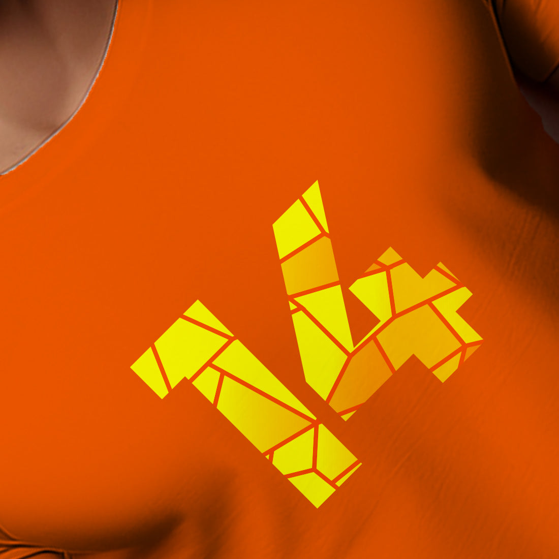 14 Number Men Unisex T-Shirt (Orange)