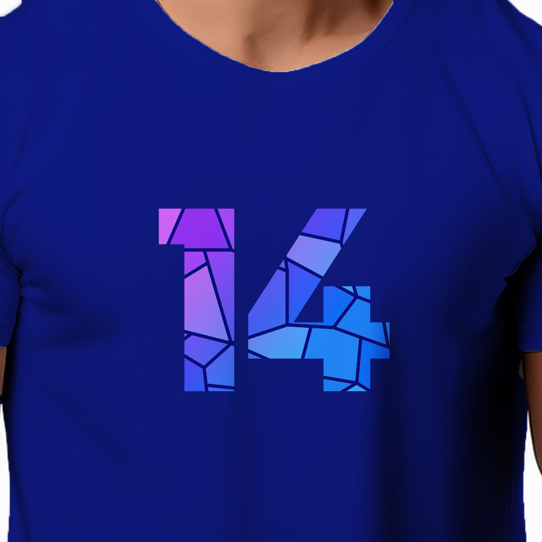 14 Number Men Unisex T-Shirt (Royal Blue)