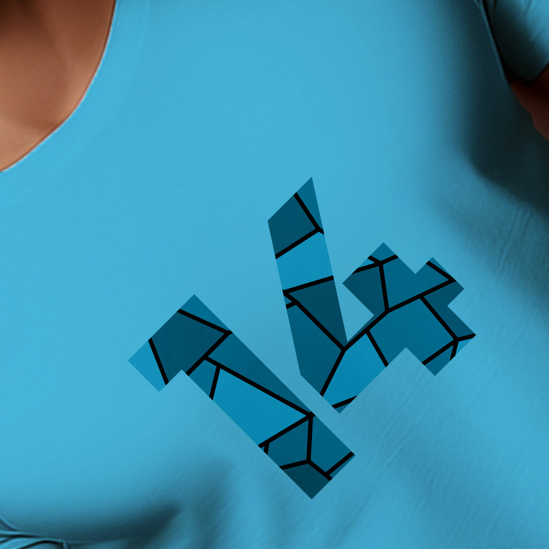 14 Number Men Unisex T-Shirt (Sky Blue)