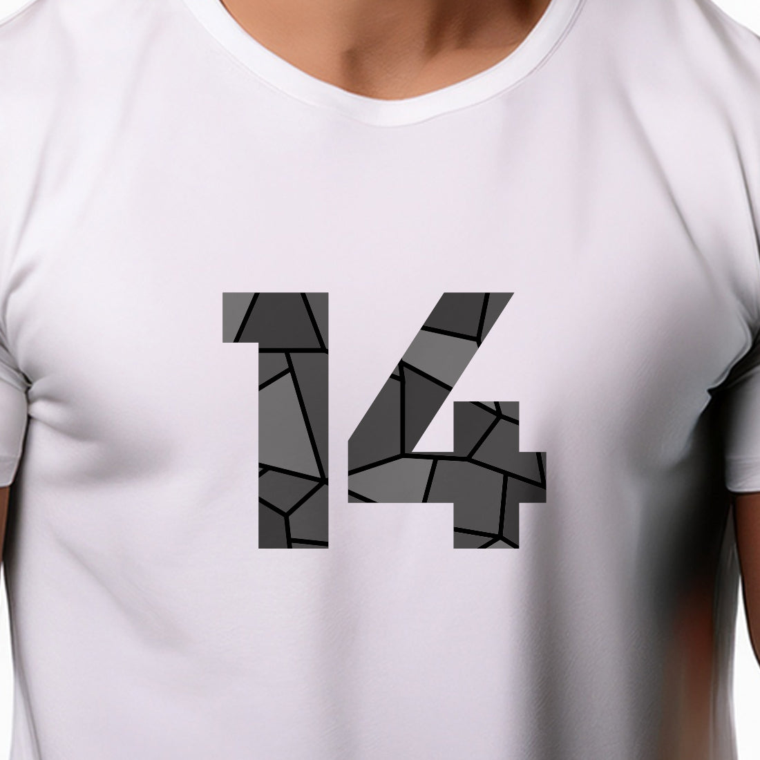 14 Number Men Unisex T-Shirt (White)