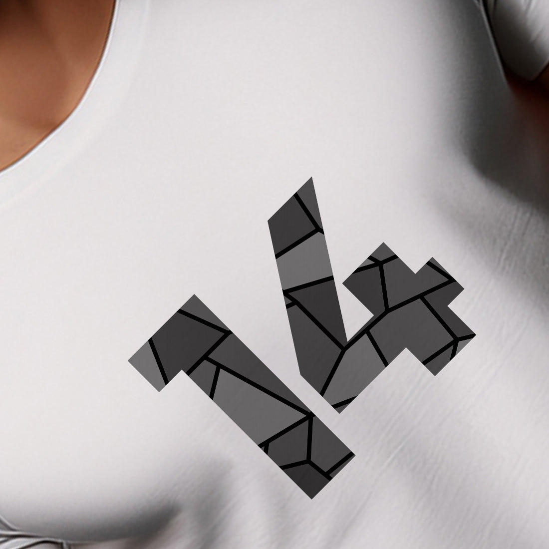 14 Number Men Unisex T-Shirt (White)