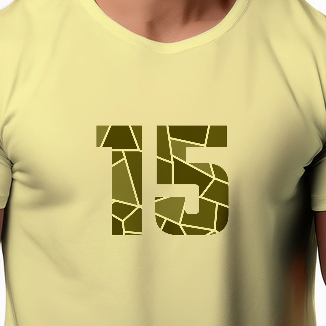 15 Number Men Unisex T-Shirt (Butter Yellow)