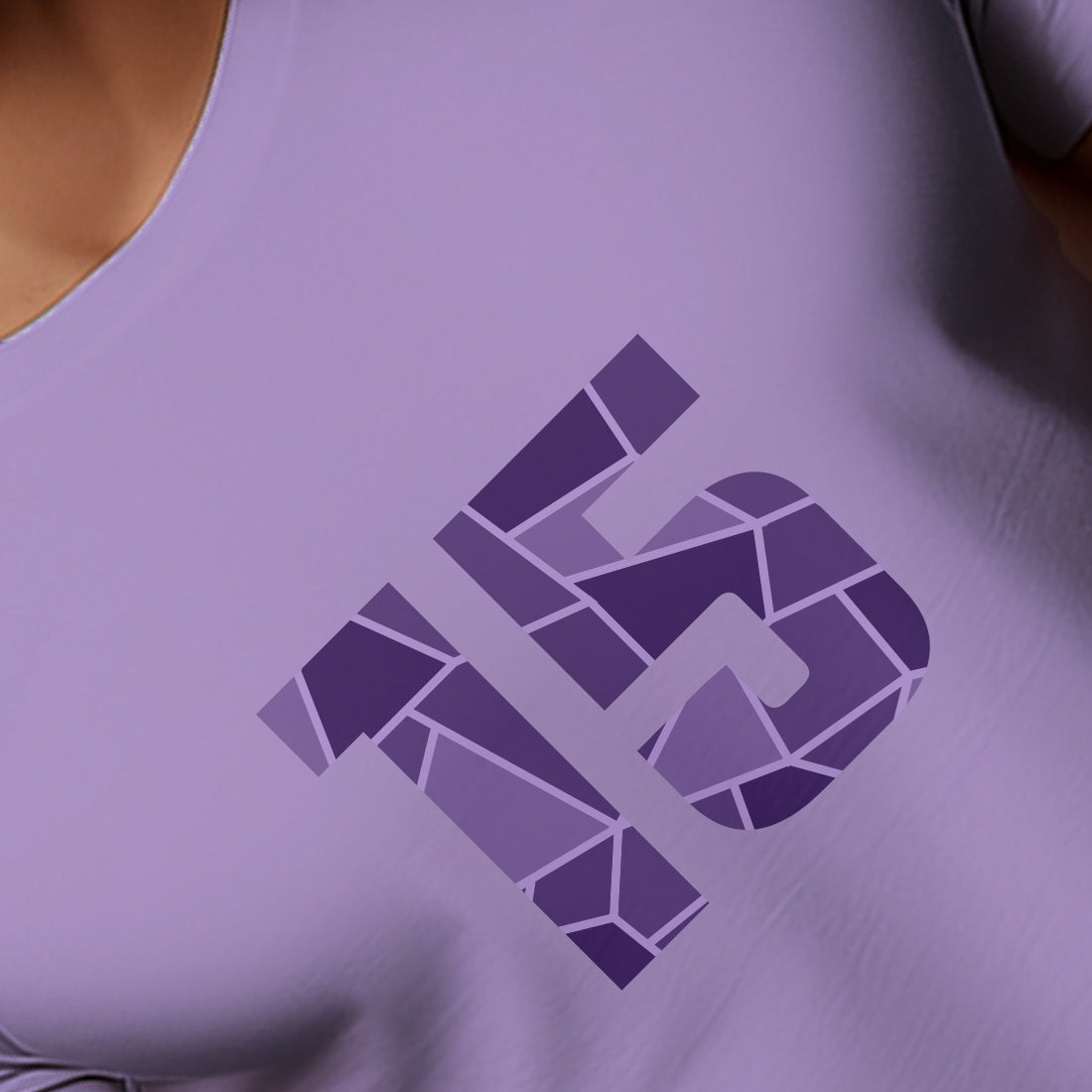 15 Number Men Unisex T-Shirt (Iris Lavender)