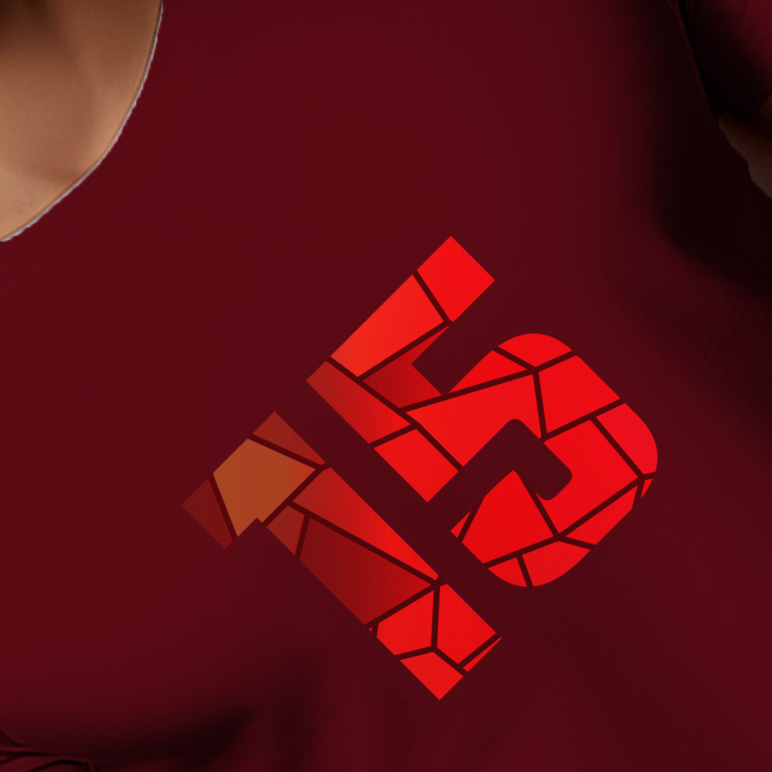 15 Number Men Unisex T-Shirt (Maroon)