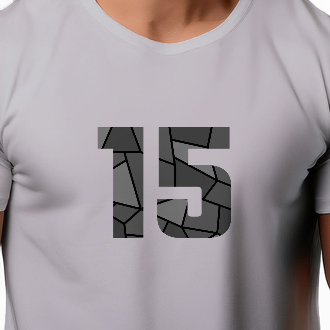 15 Number Men Unisex T-Shirt (Melange Grey)