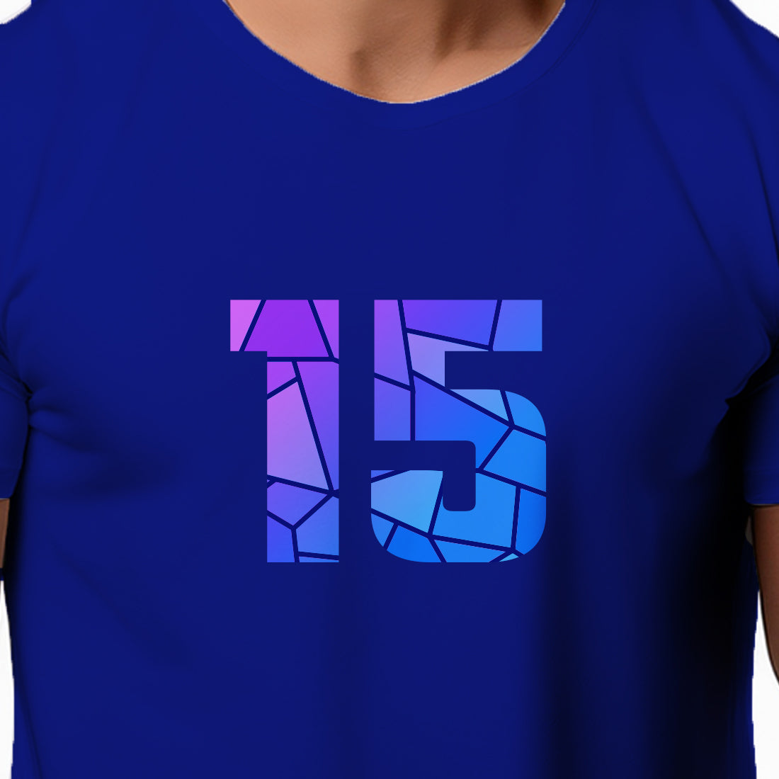15 Number Men Unisex T-Shirt (Royal Blue)