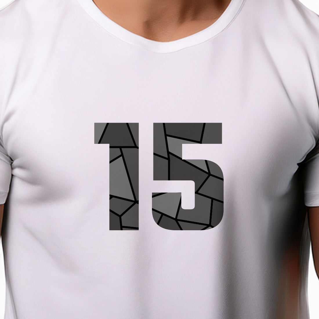 15 Number Men Unisex T-Shirt (White)