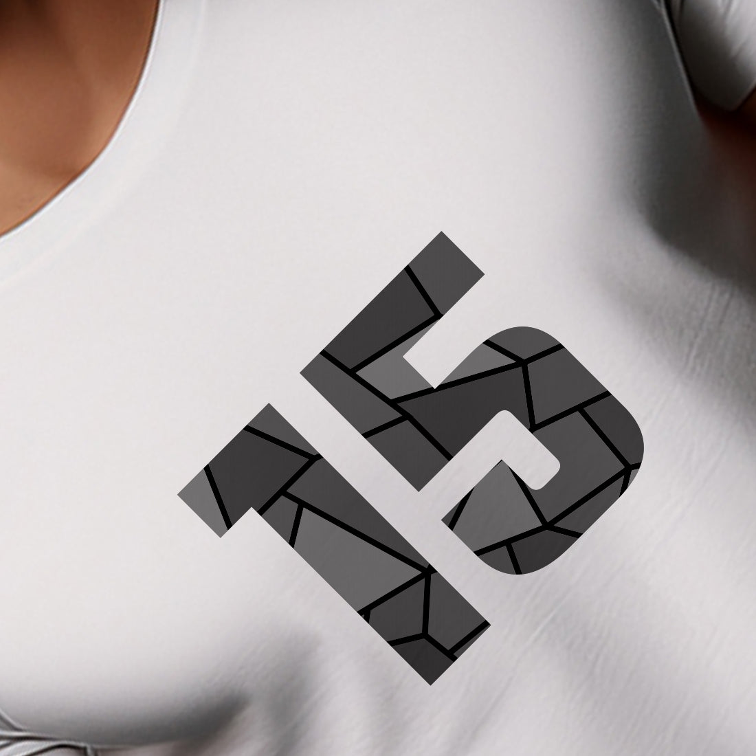 15 Number Men Unisex T-Shirt (White)