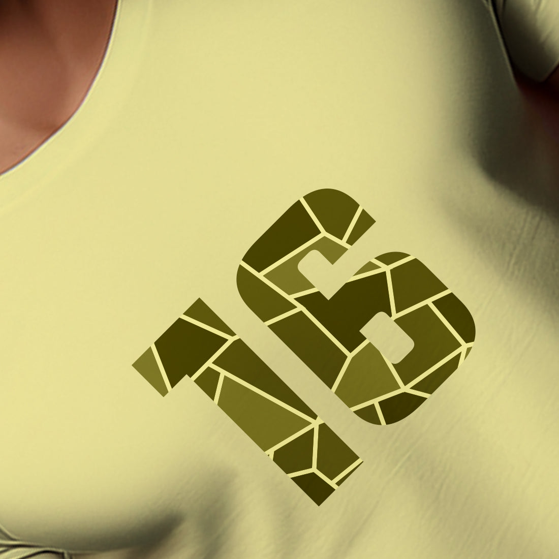 16 Number Men Unisex T-Shirt (Butter Yellow)