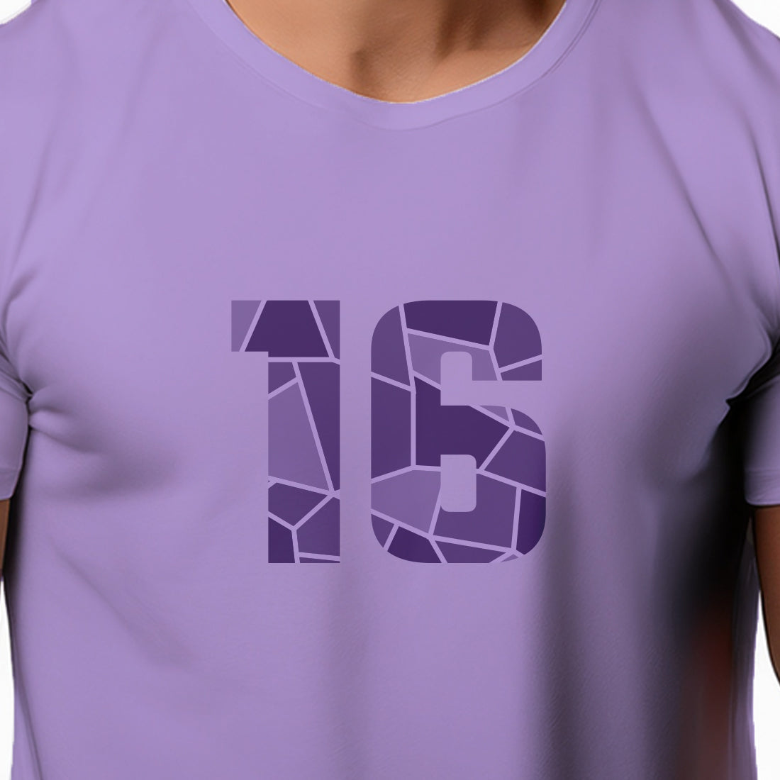 16 Number Men Unisex T-Shirt (Iris Lavender)