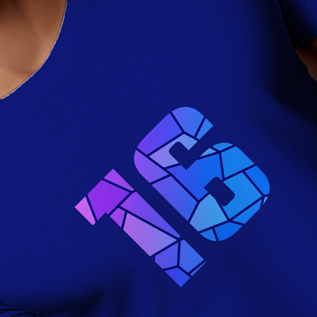 16 Number Men Unisex T-Shirt (Royal Blue)
