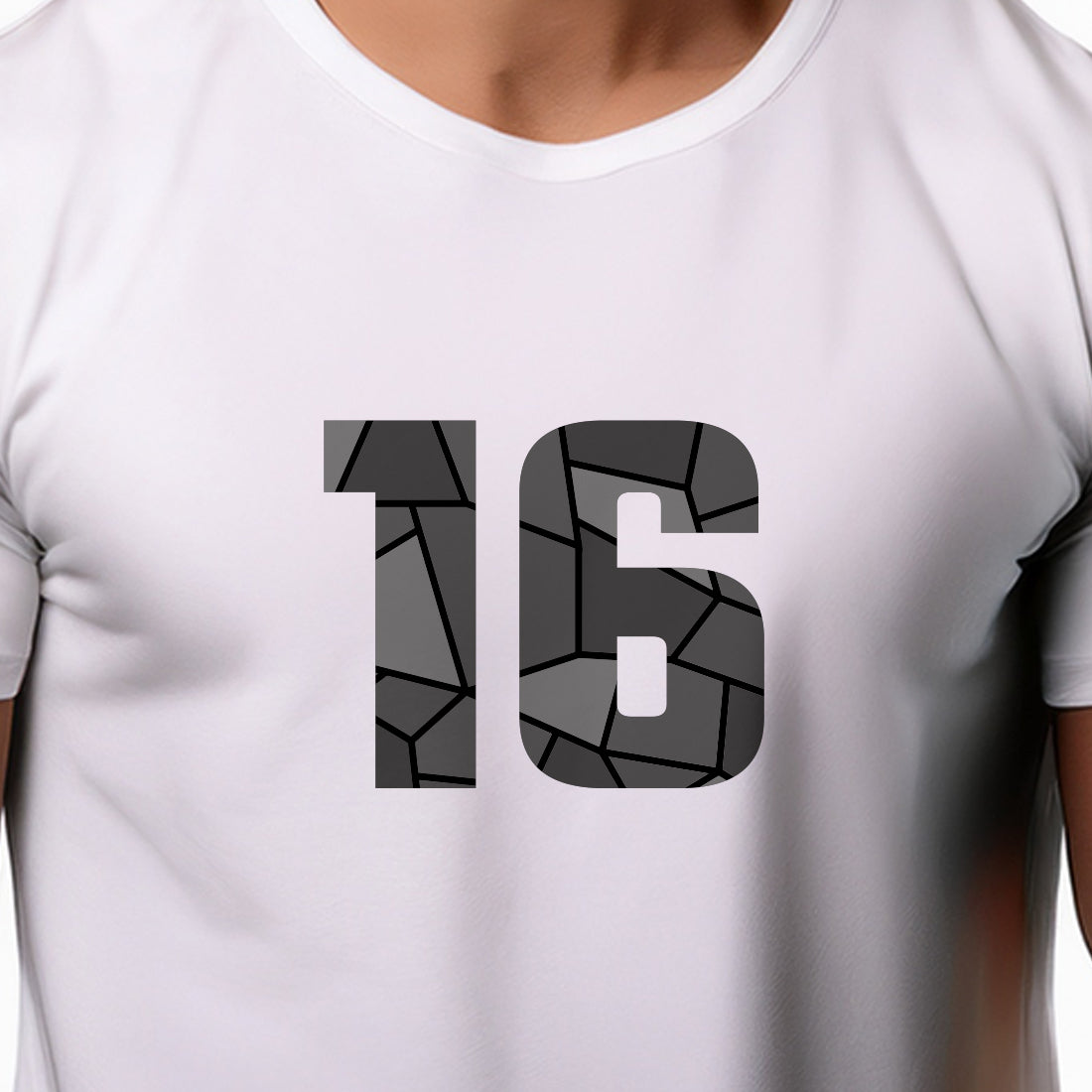 16 Number Men Unisex T-Shirt (White)