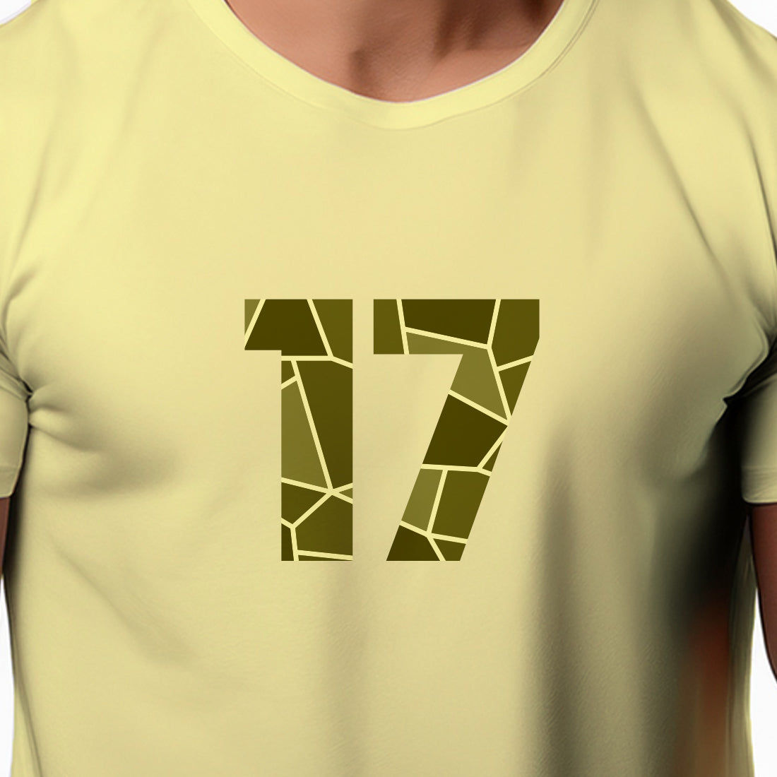 17 Number Men Unisex T-Shirt (Butter Yellow)