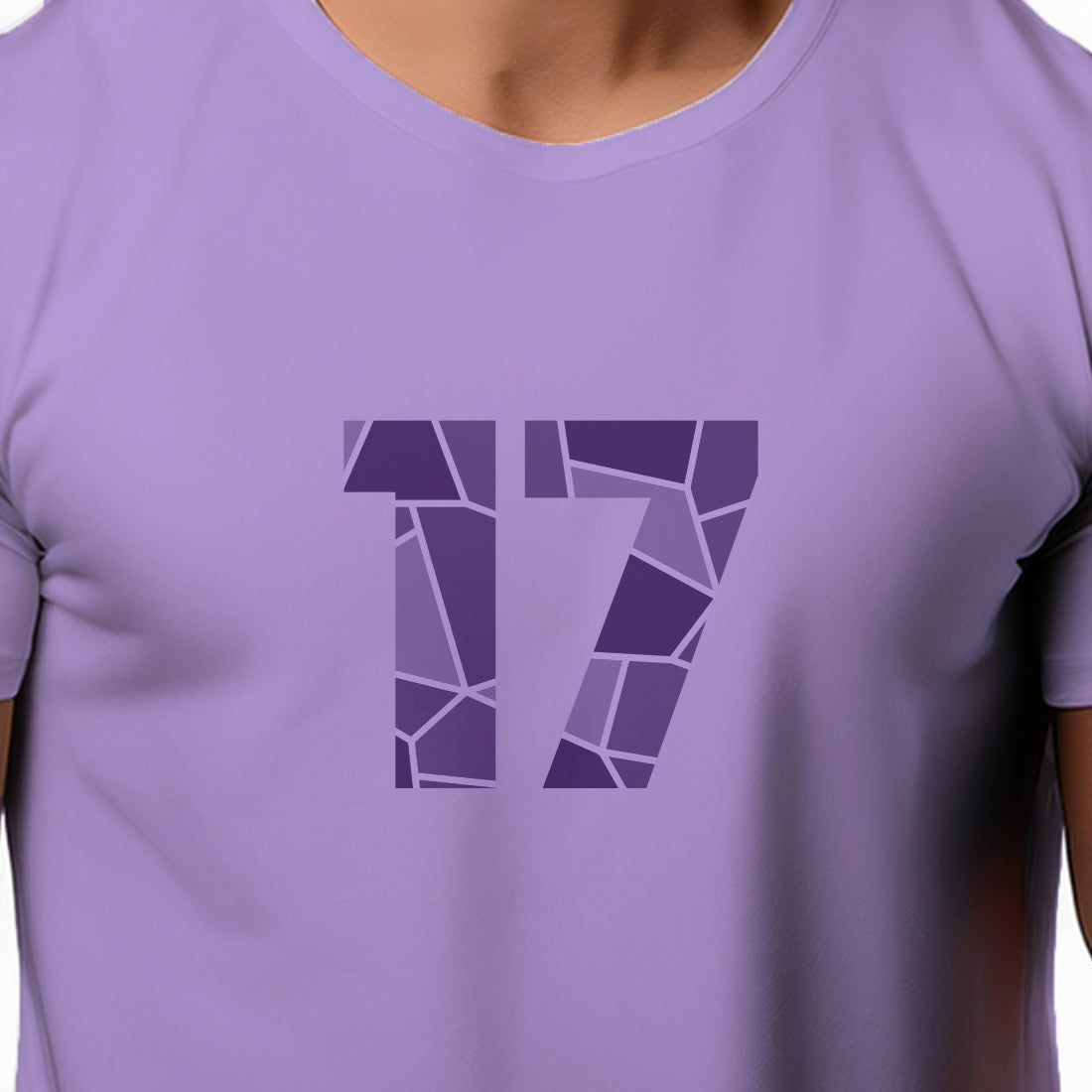17 Number Men Unisex T-Shirt (Iris Lavender)