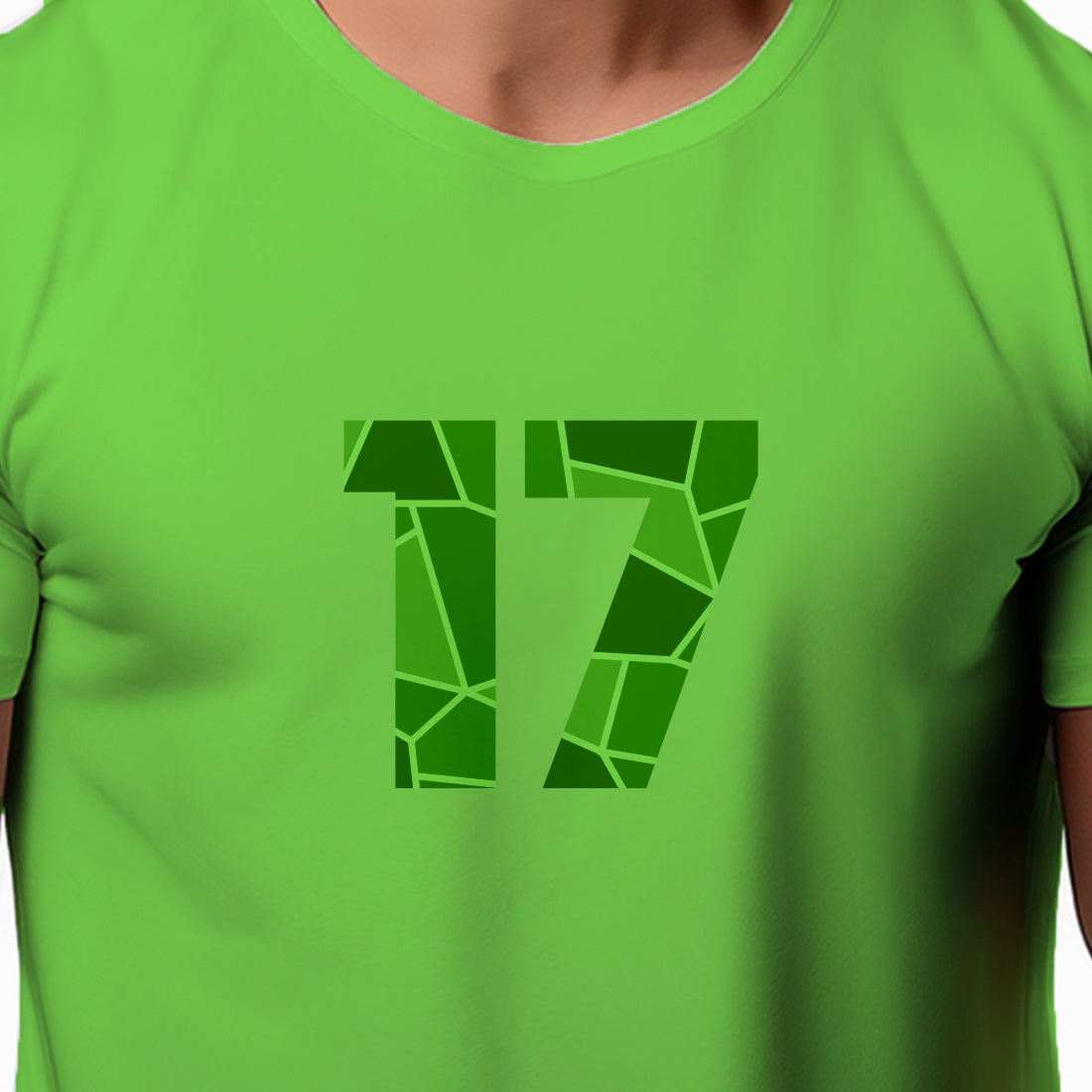 17 Number Men Unisex T-Shirt (Liril Green)