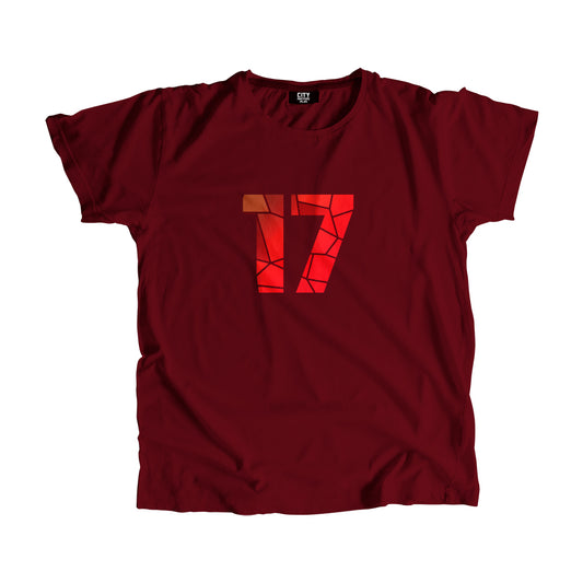 17 Number Men Unisex T-Shirt (Maroon)