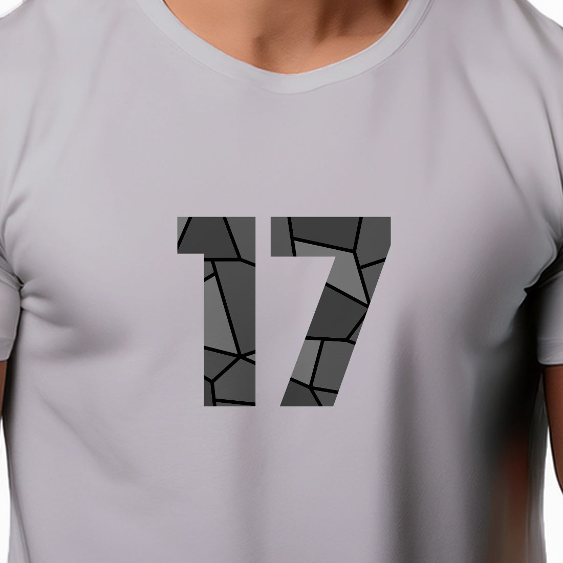 17 Number Men Unisex T-Shirt (Melange Grey)