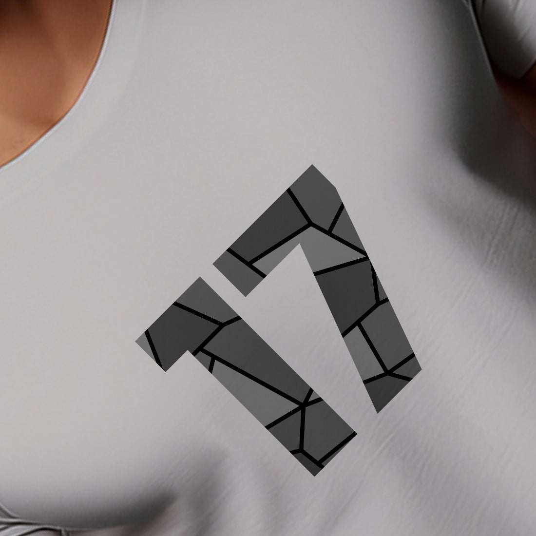 17 Number Men Unisex T-Shirt (Melange Grey)