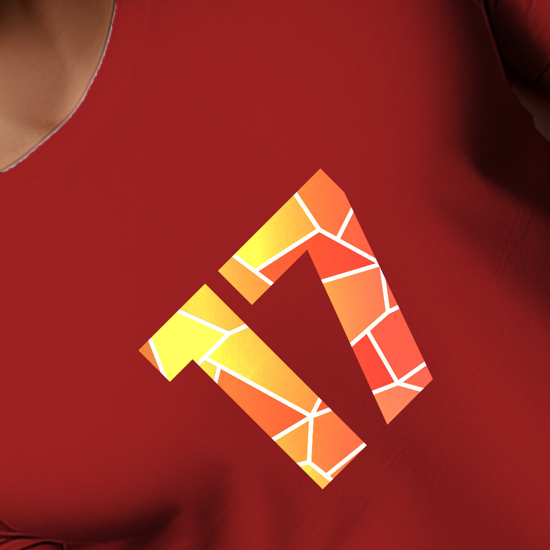 17 Number Men Unisex T-Shirt (Red)