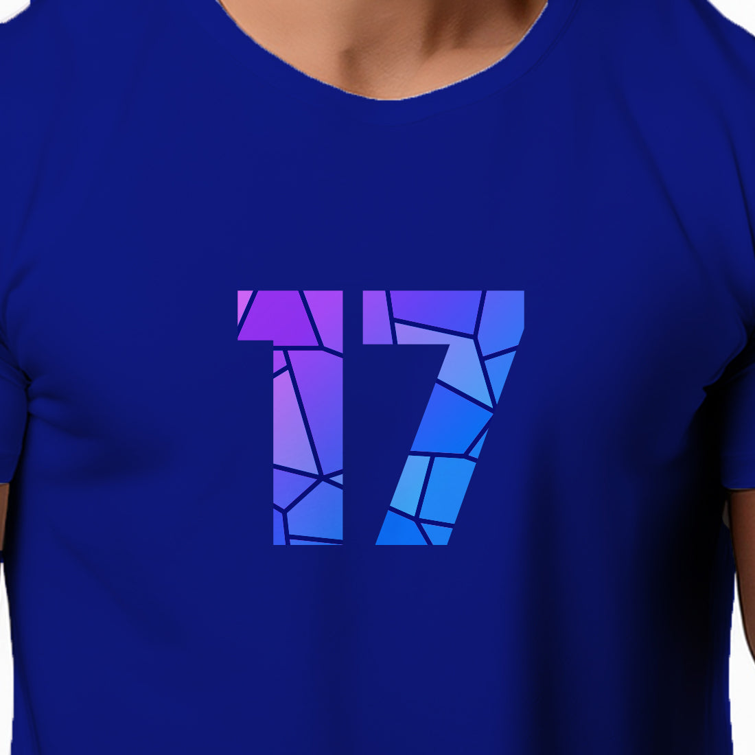 17 Number Men Unisex T-Shirt (Royal Blue)