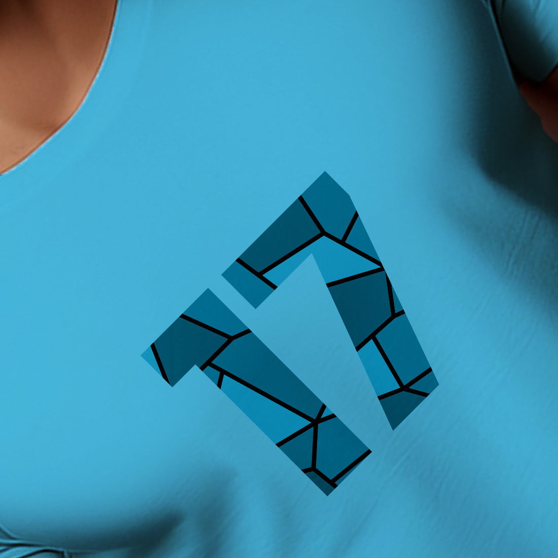 17 Number Men Unisex T-Shirt (Sky Blue)