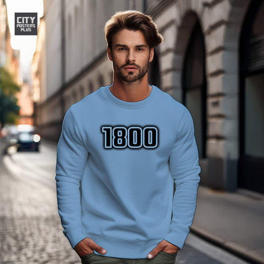 1800 Year Men Unisex Sweatshirt (Baby Blue)