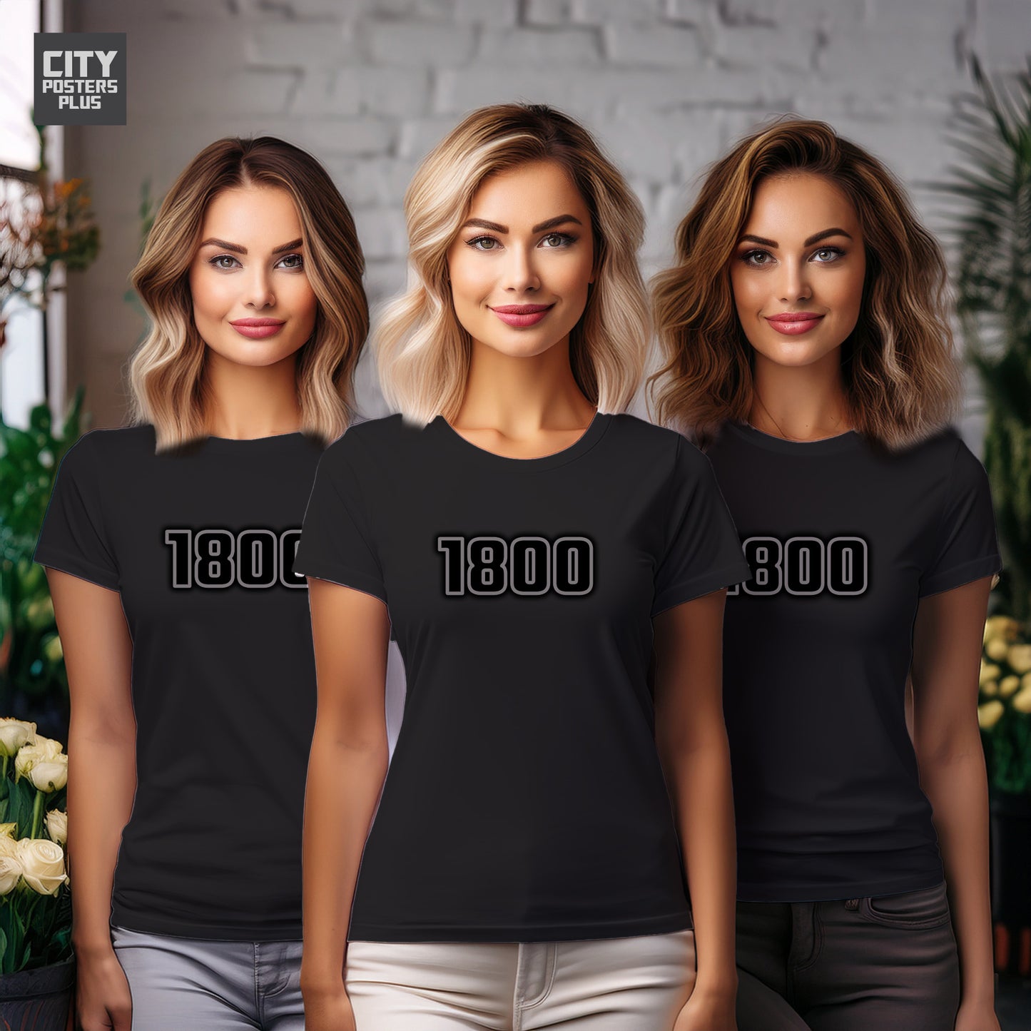 1800 Year Women T-Shirt (Black)