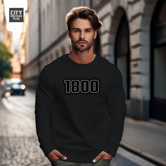 1800 Year Men Unisex Sweatshirt (Black)