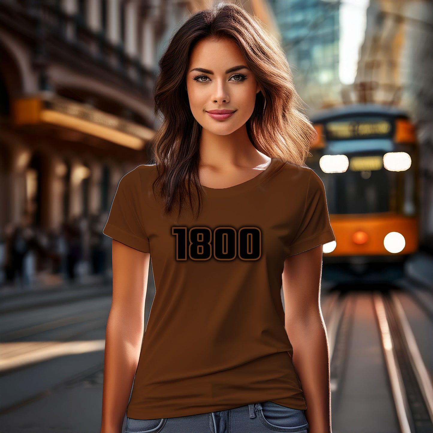 1800 Year Women T-Shirt (Brown)