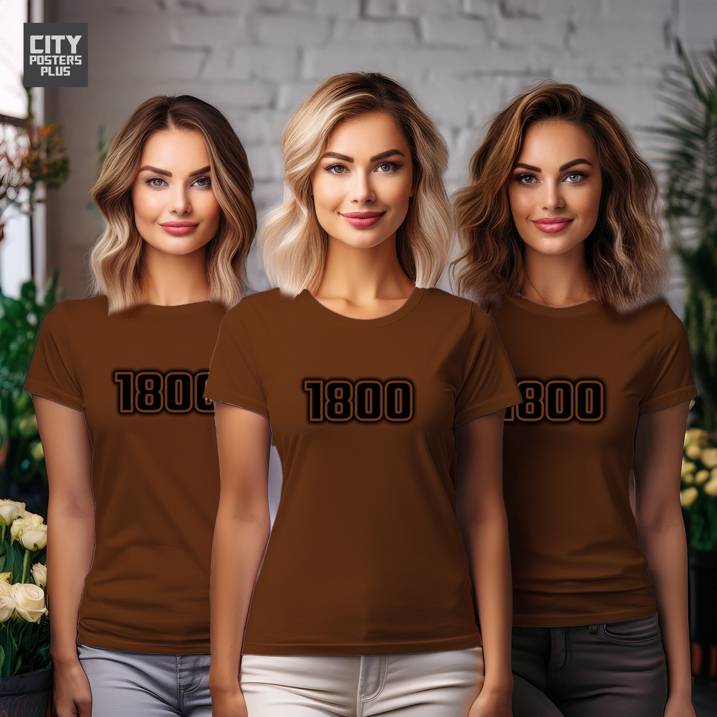 1800 Year Women T-Shirt (Brown)