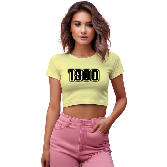 1800 Year Women Crop Top (Butter Yellow)