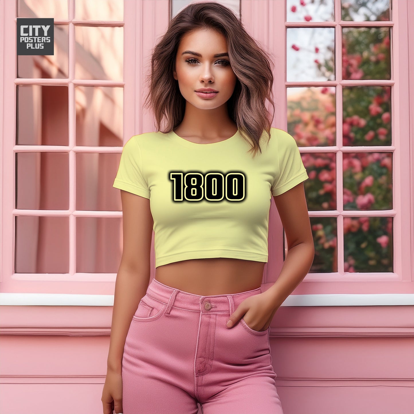 1800 Year Women Crop Top (Butter Yellow)