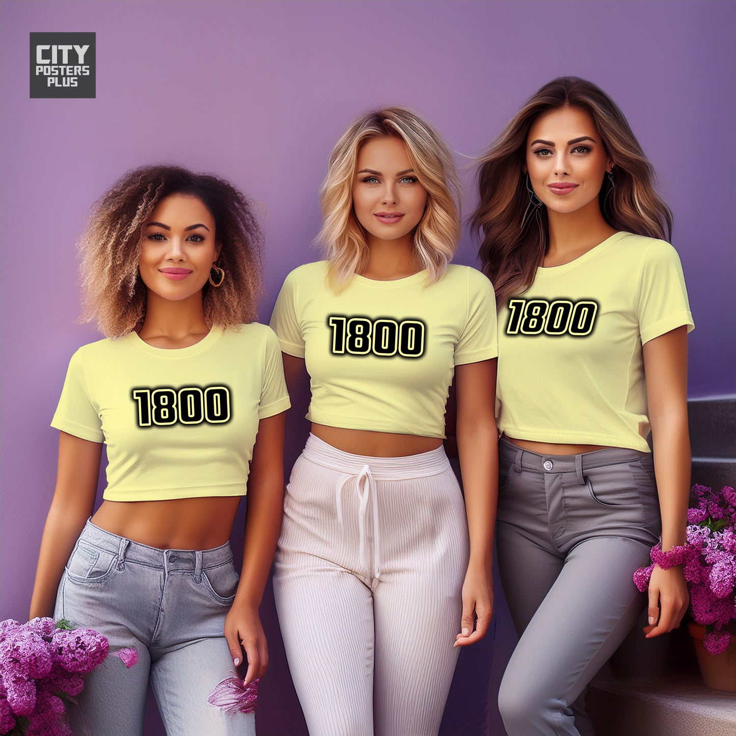1800 Year Women Crop Top (Butter Yellow)