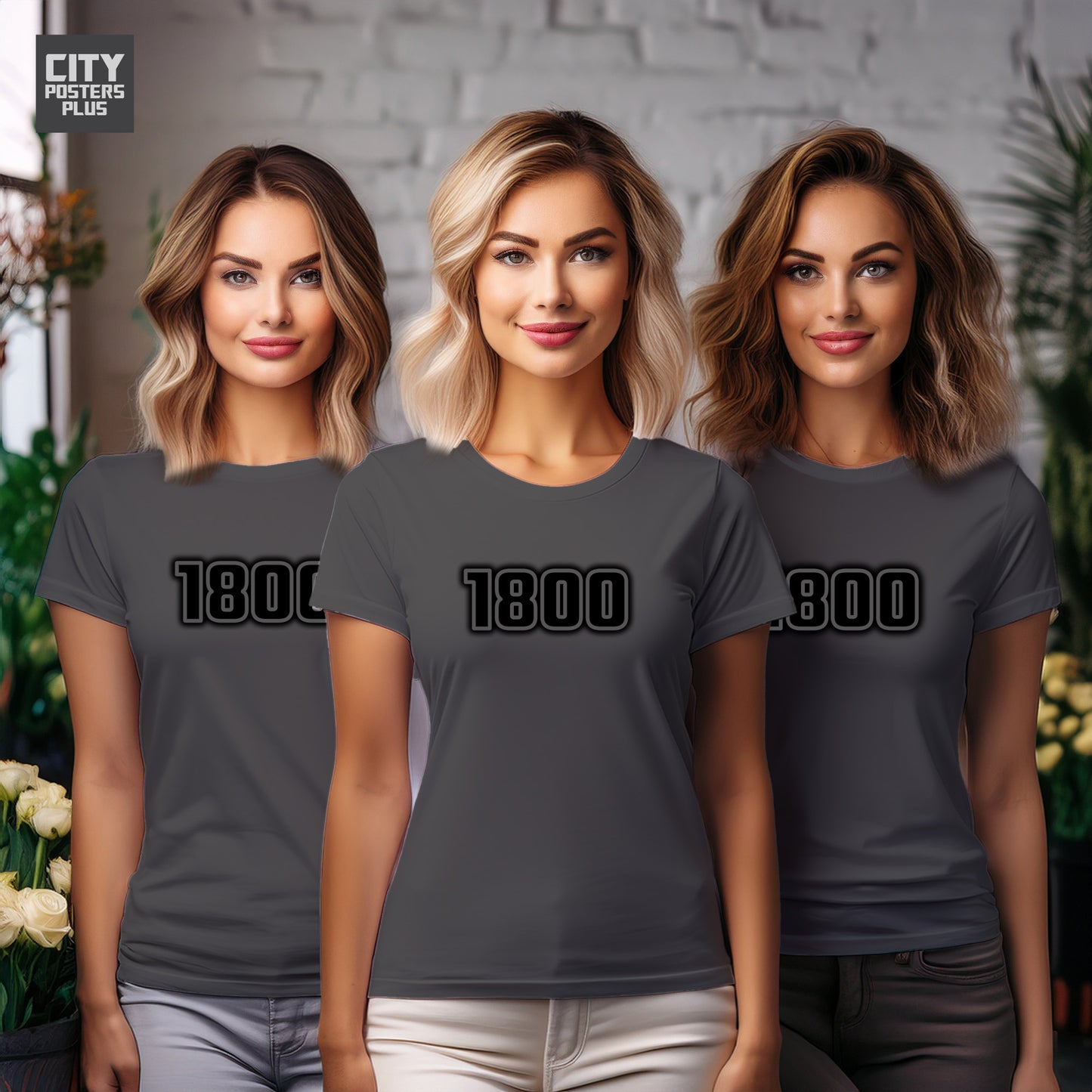 1800 Year Women T-Shirt (Charcoal Grey)
