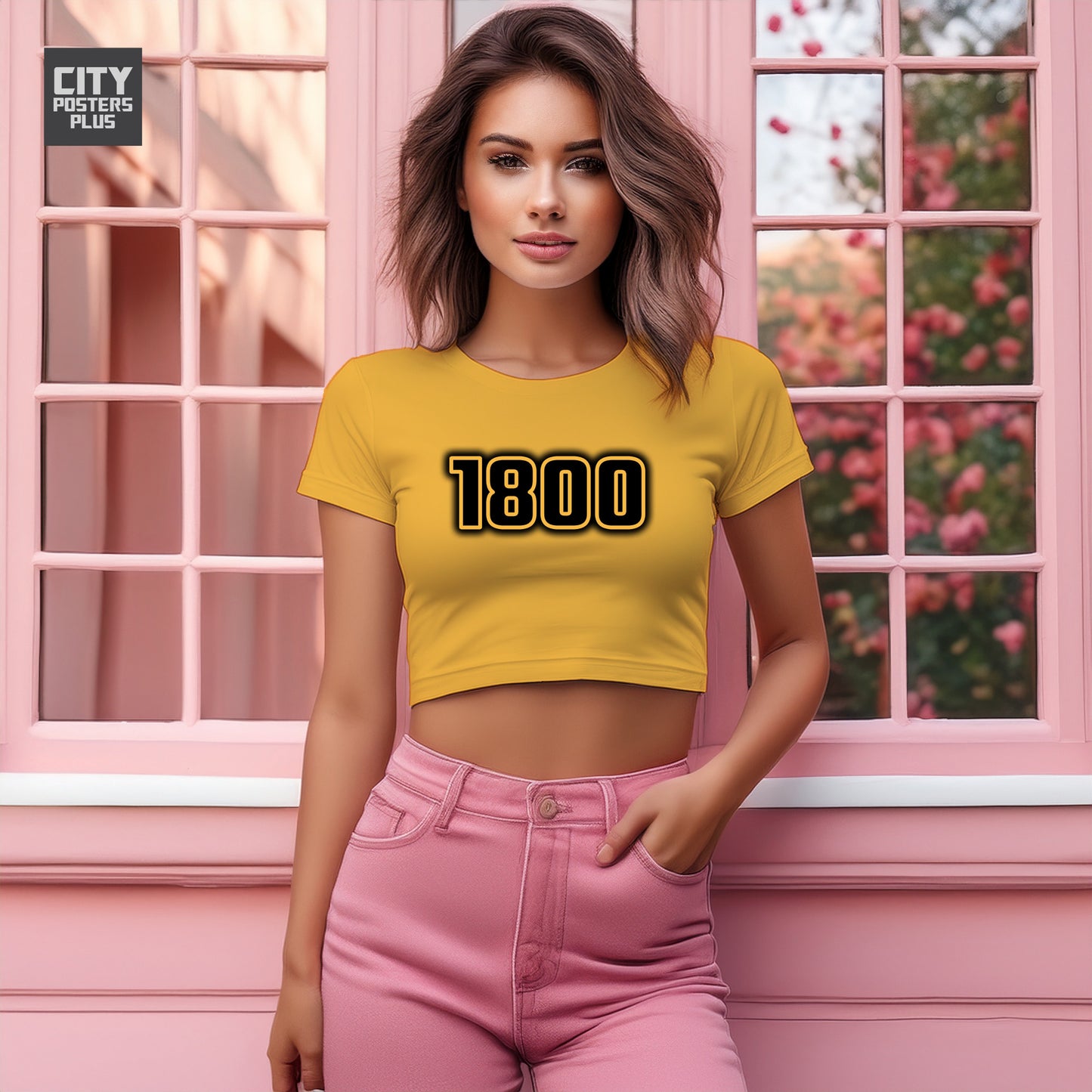 1800 Year Women Crop Top (Golden Yellow)